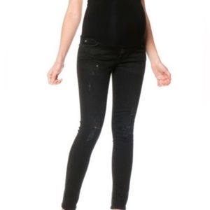 AG black distressed maternity jeans